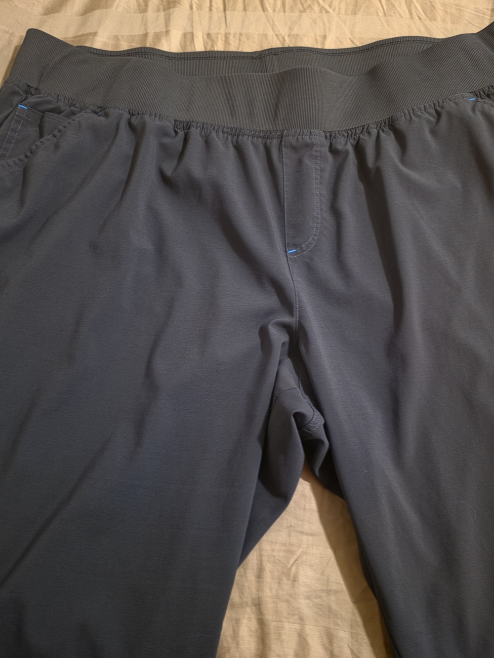 koi BASICS Scrub Pants in Charcoal with Light Blue Accent
